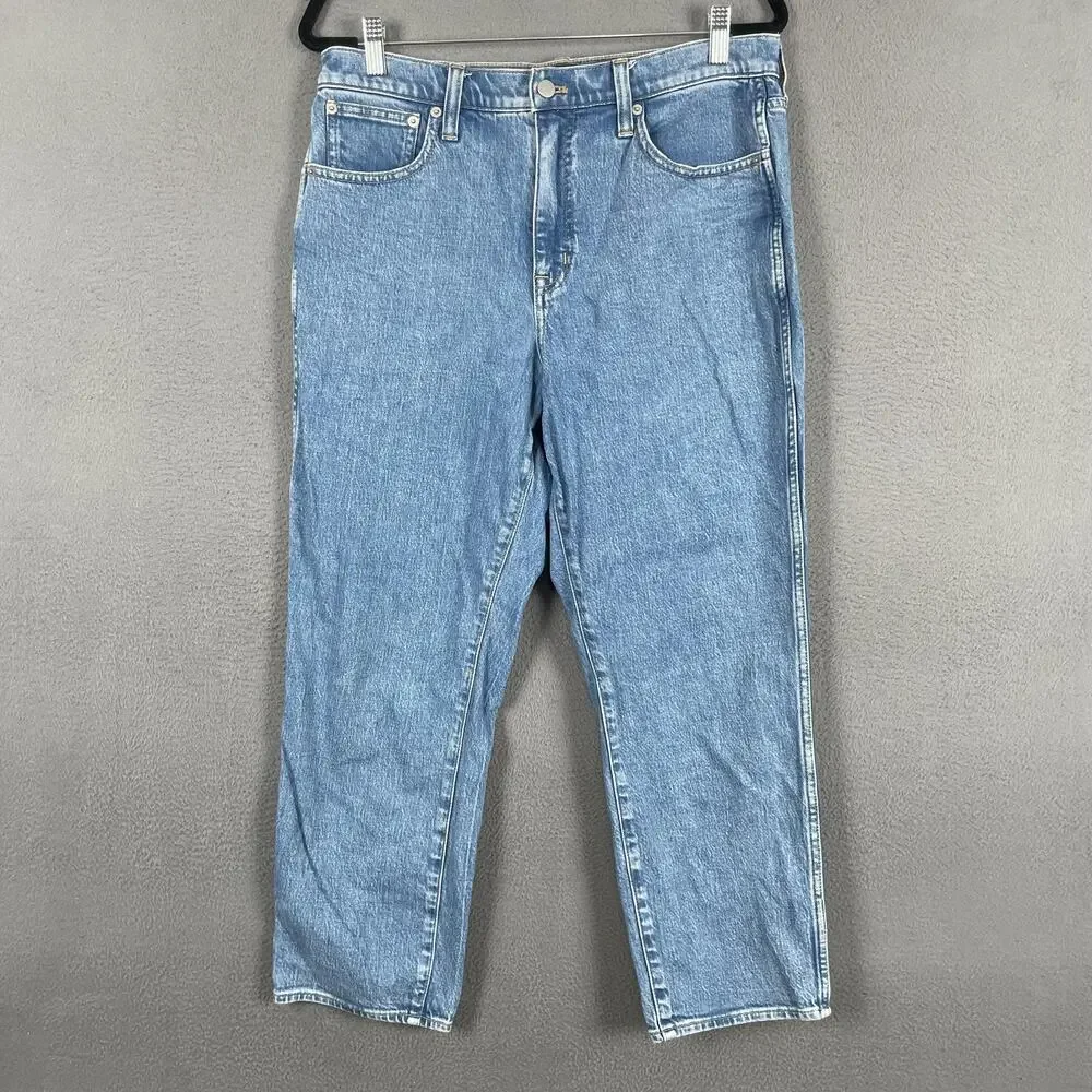 J Crew Classic Vintage Jeans Womens 30 Light Wash High Rise Straight Stretch - Picture 1 of 11